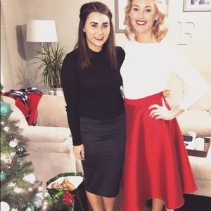 Red Midi Skirt